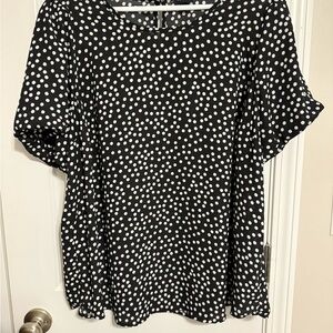 Torrid Polka Dot Black and White Blouse